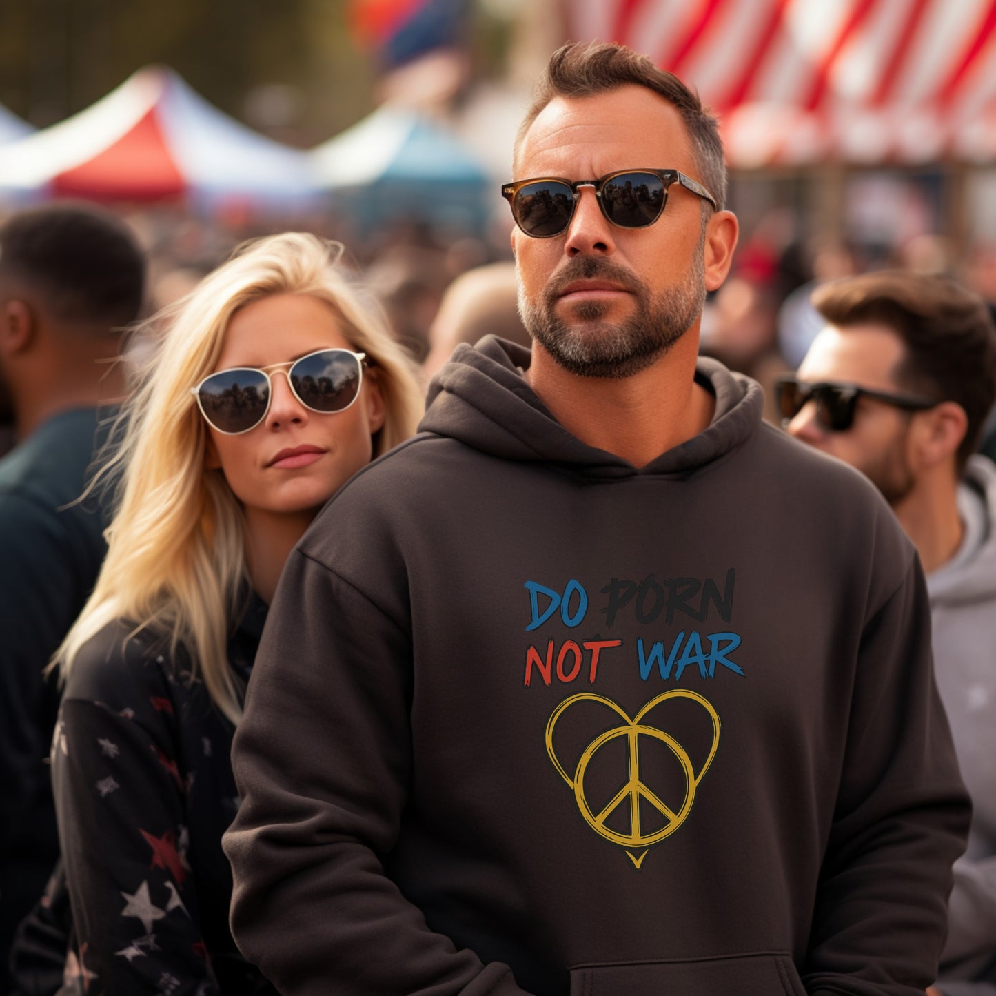 Do Porn Not War Peace Sign Graphic Hoodie product