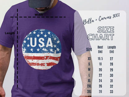 USA Graphic T-Shirt with Size Chart Available product
