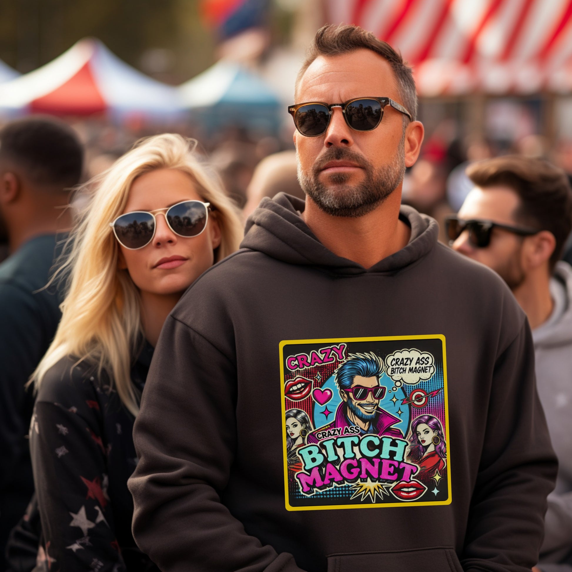 Crazy Bitch Magnet Graphic Hoodie Stylish Product
