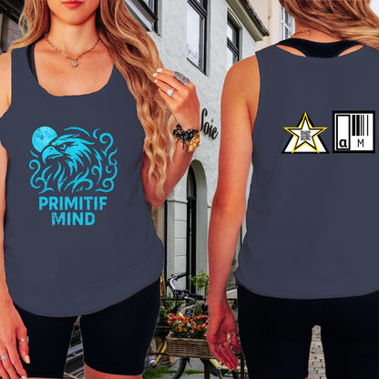 Stylish Dark Blue Primotif Mind Graphic Tank top product
