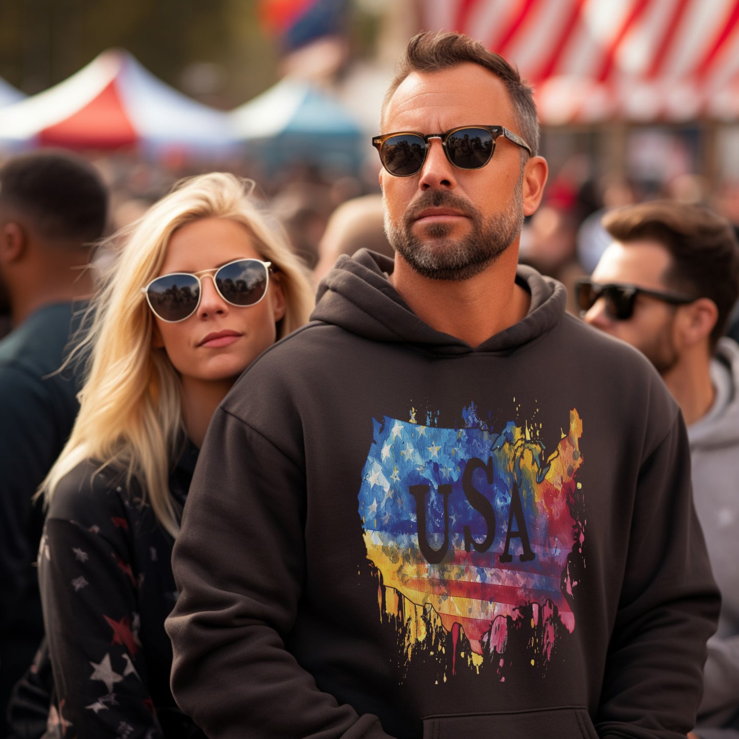 USA Flag Graphic Hoodie Comfort and Style product