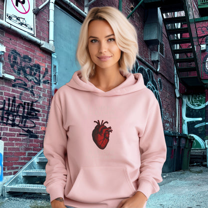 Anatomical Heart Design Pink Hoodie Stylish Wear