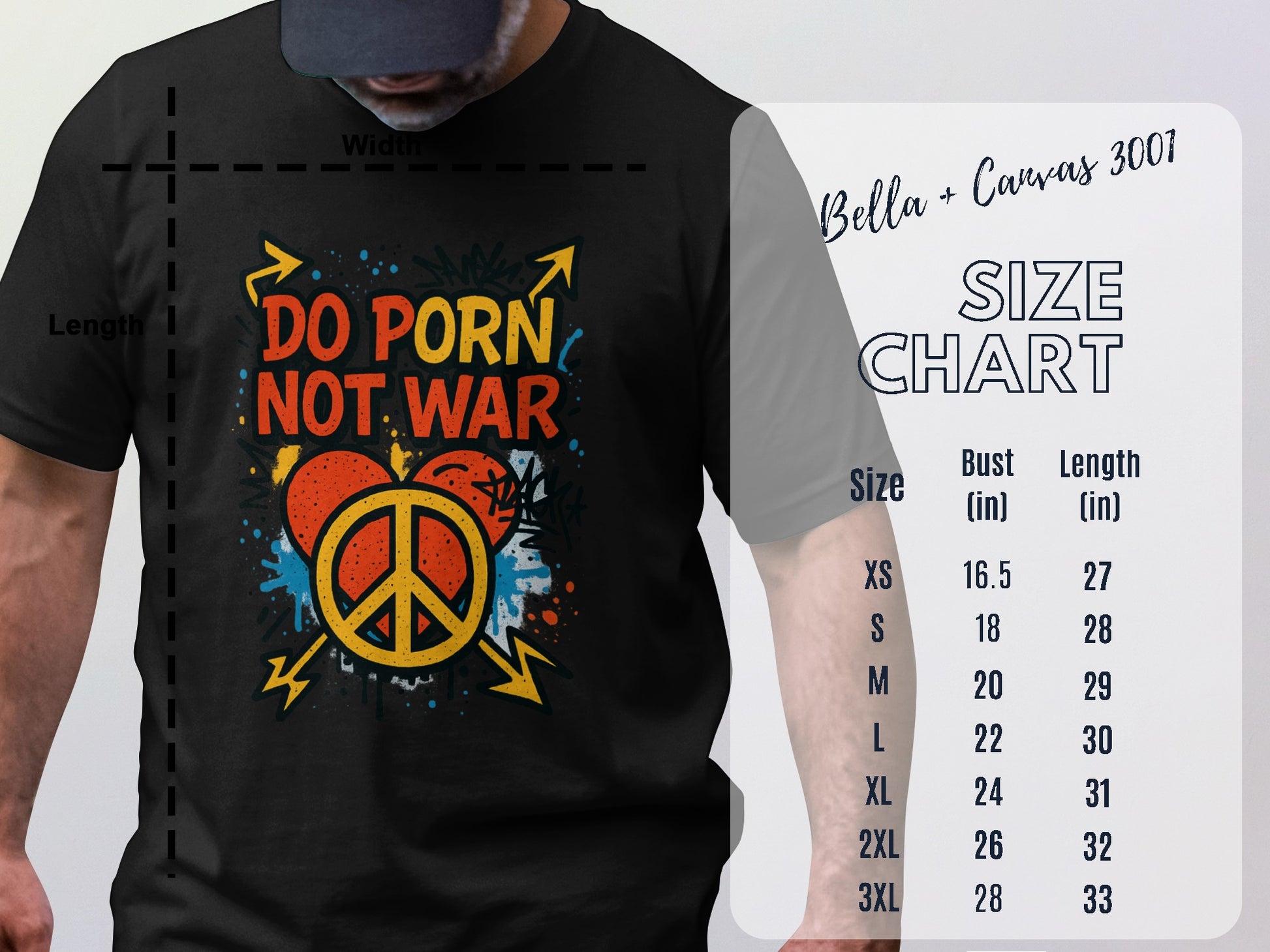 Do Porn Not War Peace Symbol Graphic T-shirt product