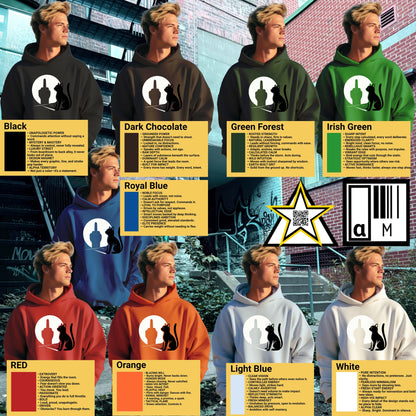 Relaxed Fit Hoodie with Playful Cat Silhouette Design