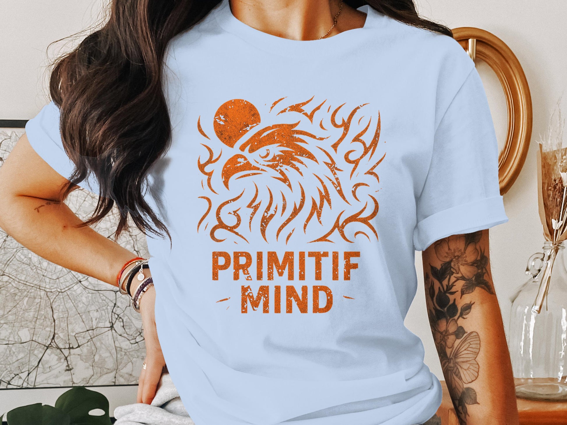 Artistic Tribal Eagle Design on Primotif Mind T-shirt product