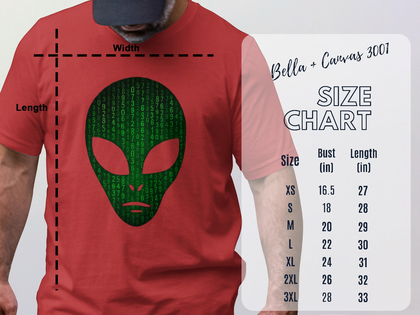 Red Graphic Tee with Alien Face Design Shirt
