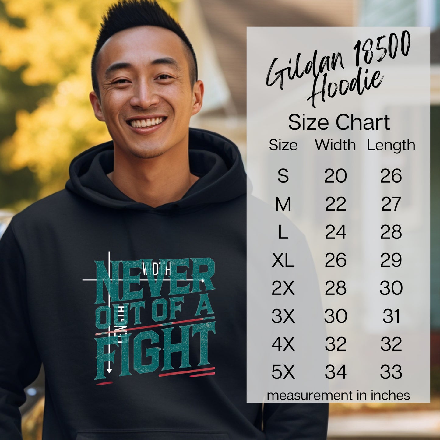 Never Out Of A Fight Design Hoodie product