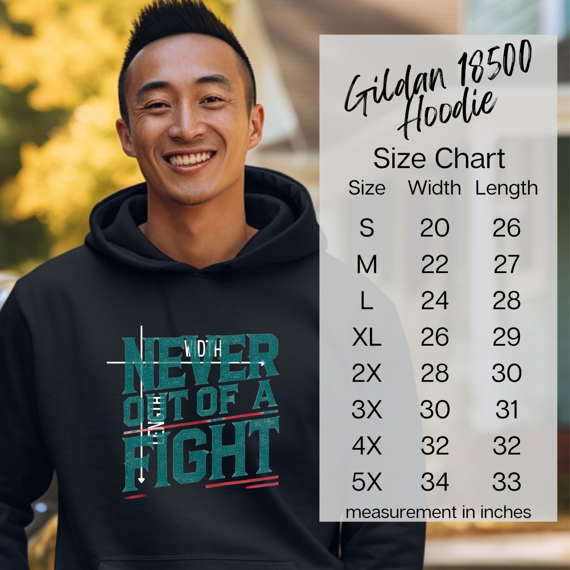 Never Out Of A Fight Design Hoodie product