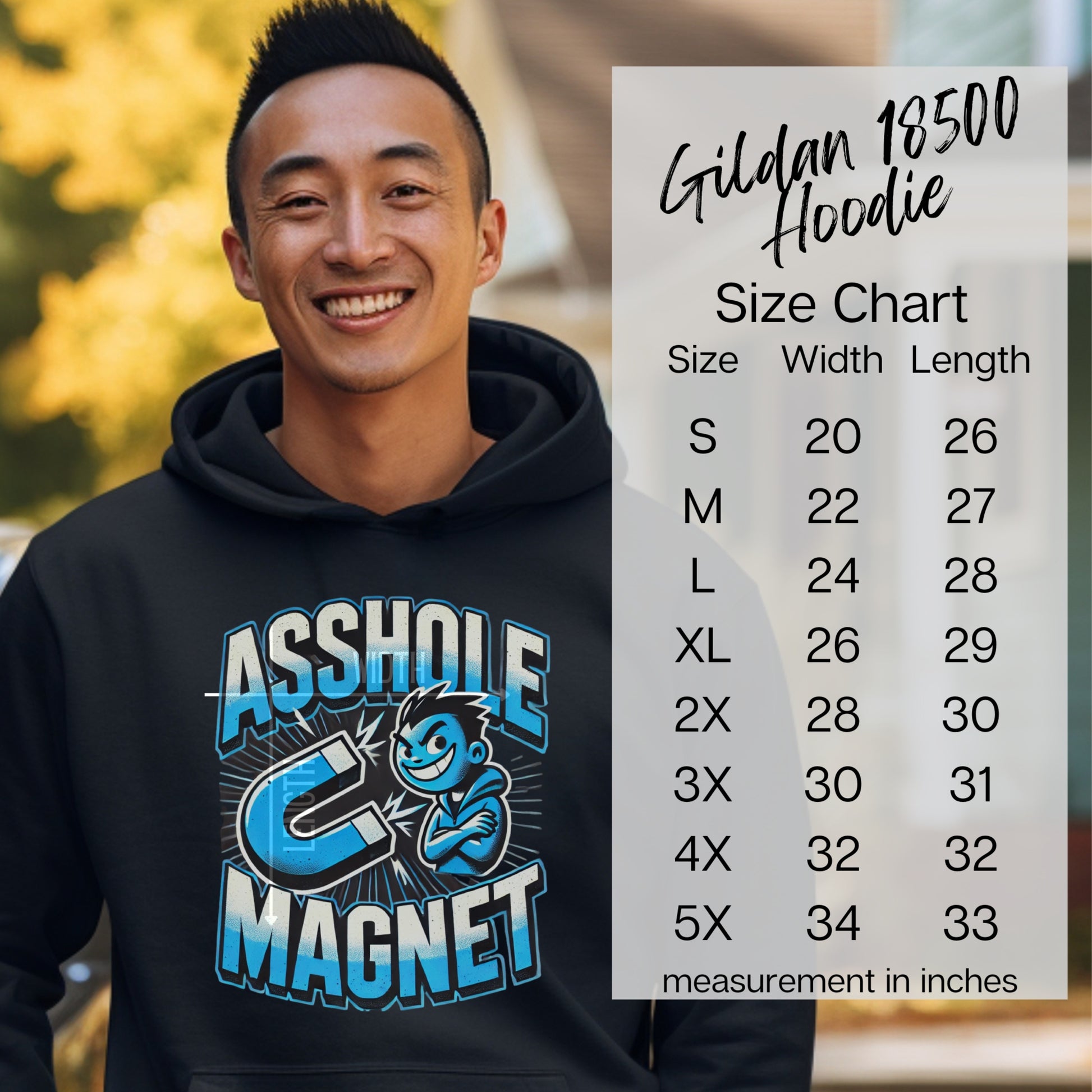 Asshole Magnet Graphic Gildan 18500 Hoodie product