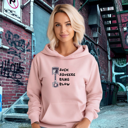 Suck Squeeze Bang Blow Graphic Hoodie for Casual Wear