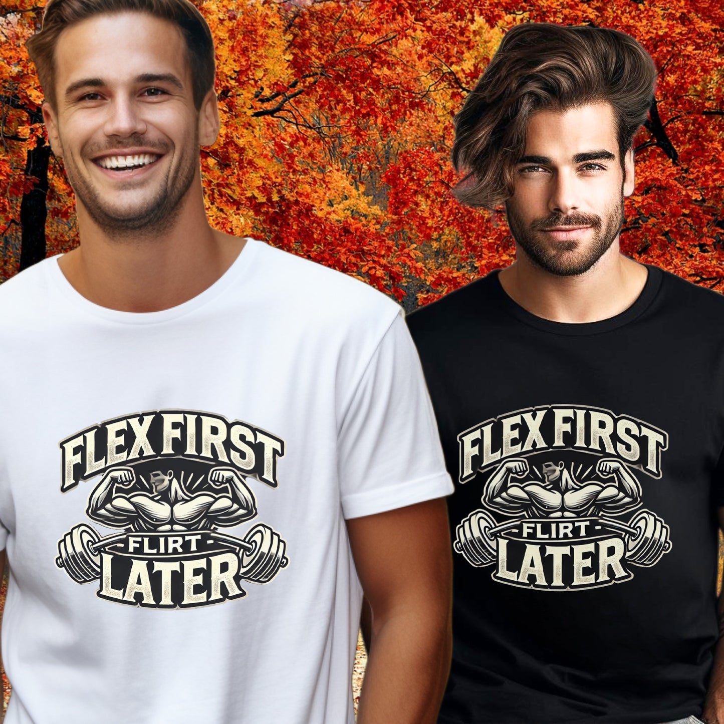 Flex First Flirt Later Bodybuilding T-shirt product type