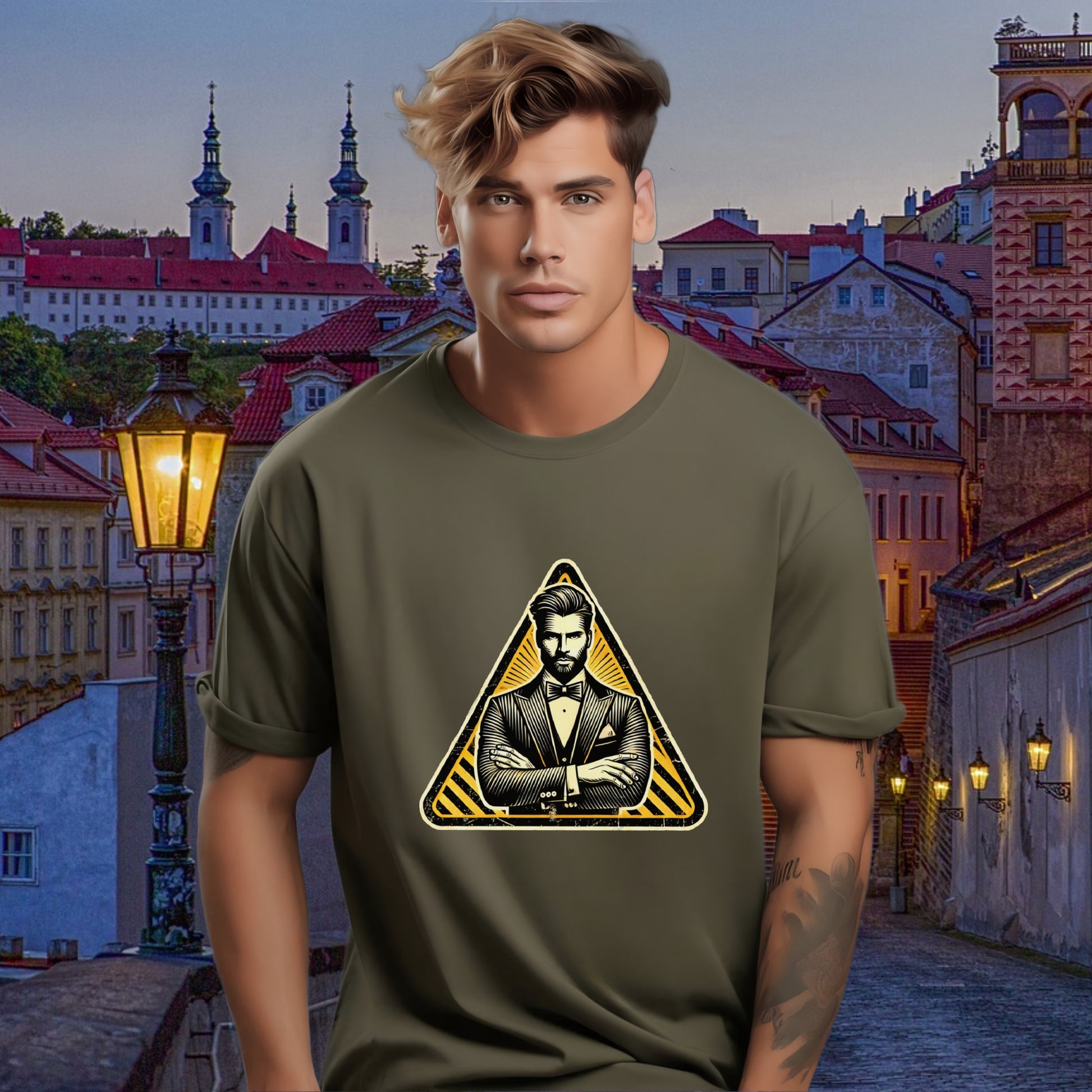 Stylish Graphic Tee with Triangular Print t-shirt
