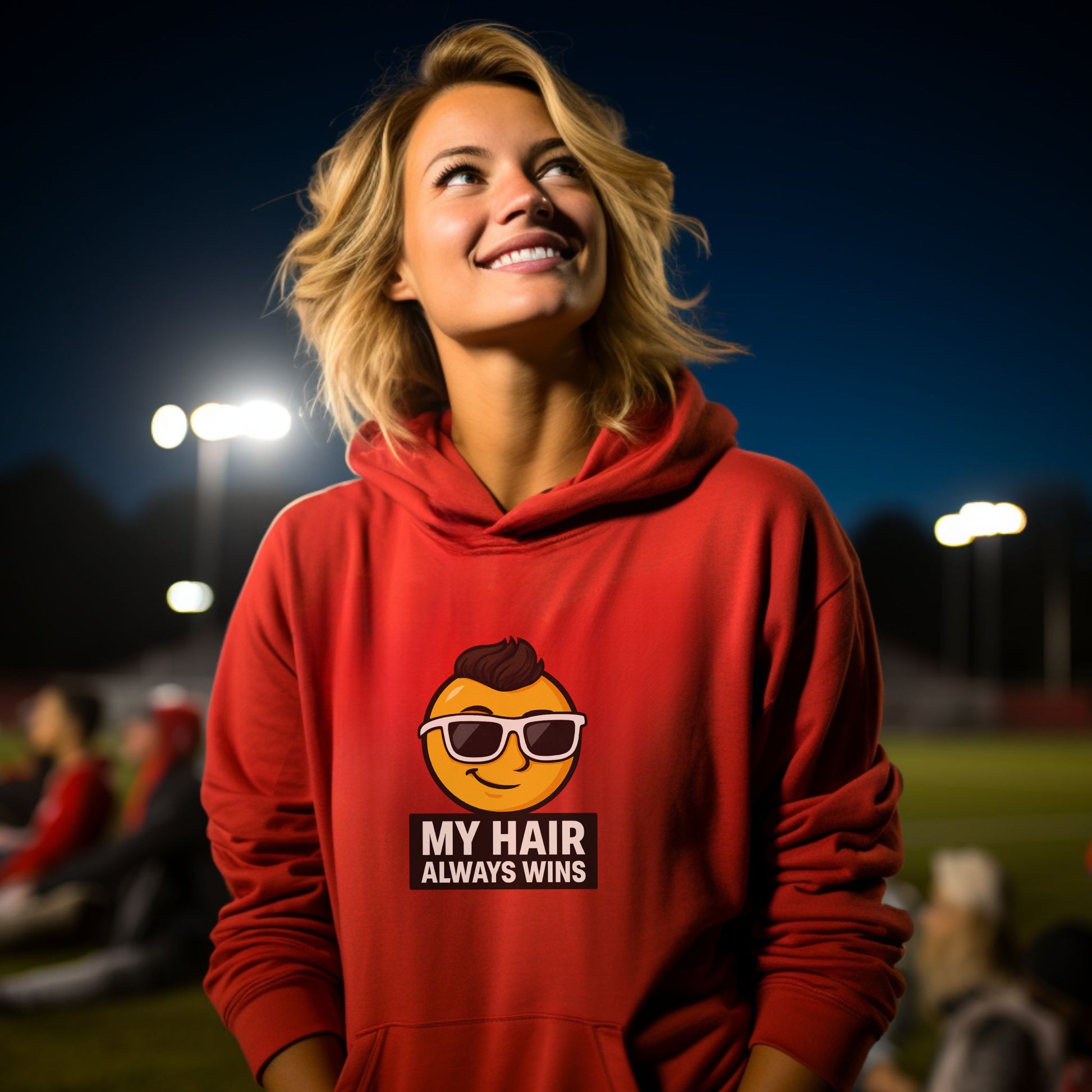 My Hair Always Wins Fun Graphic Hoodie product
