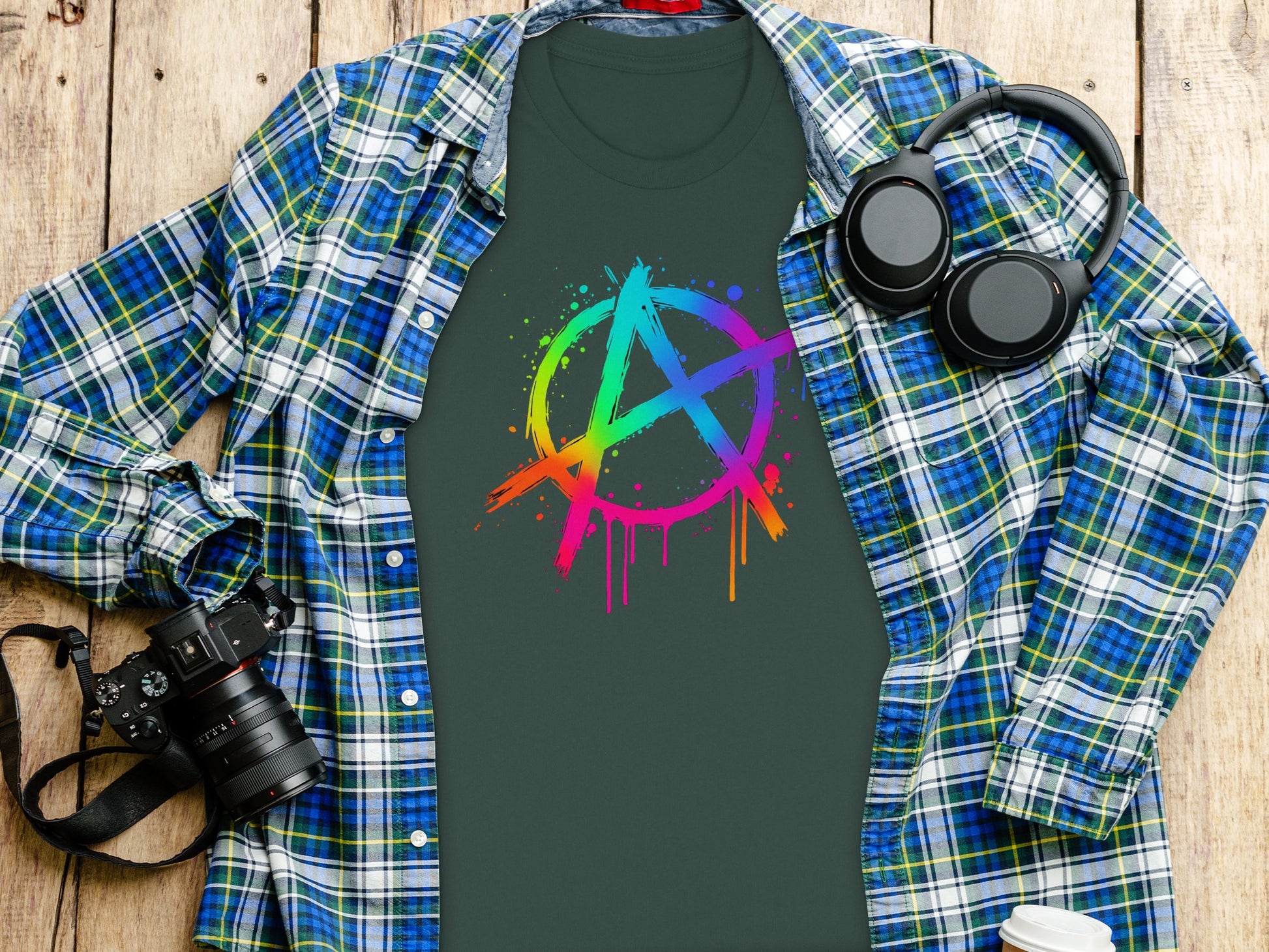 Colorful Splatter Rainbow Anarchy Art Shirt product