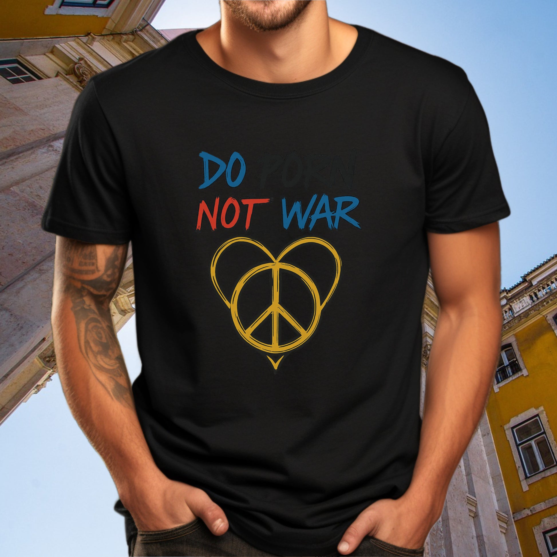 Do Porn Not War Peace Symbol Heart T-shirt product type
