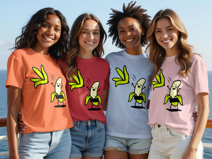 Fun Graphic Tees Cute Dancing Banana Design Shirt