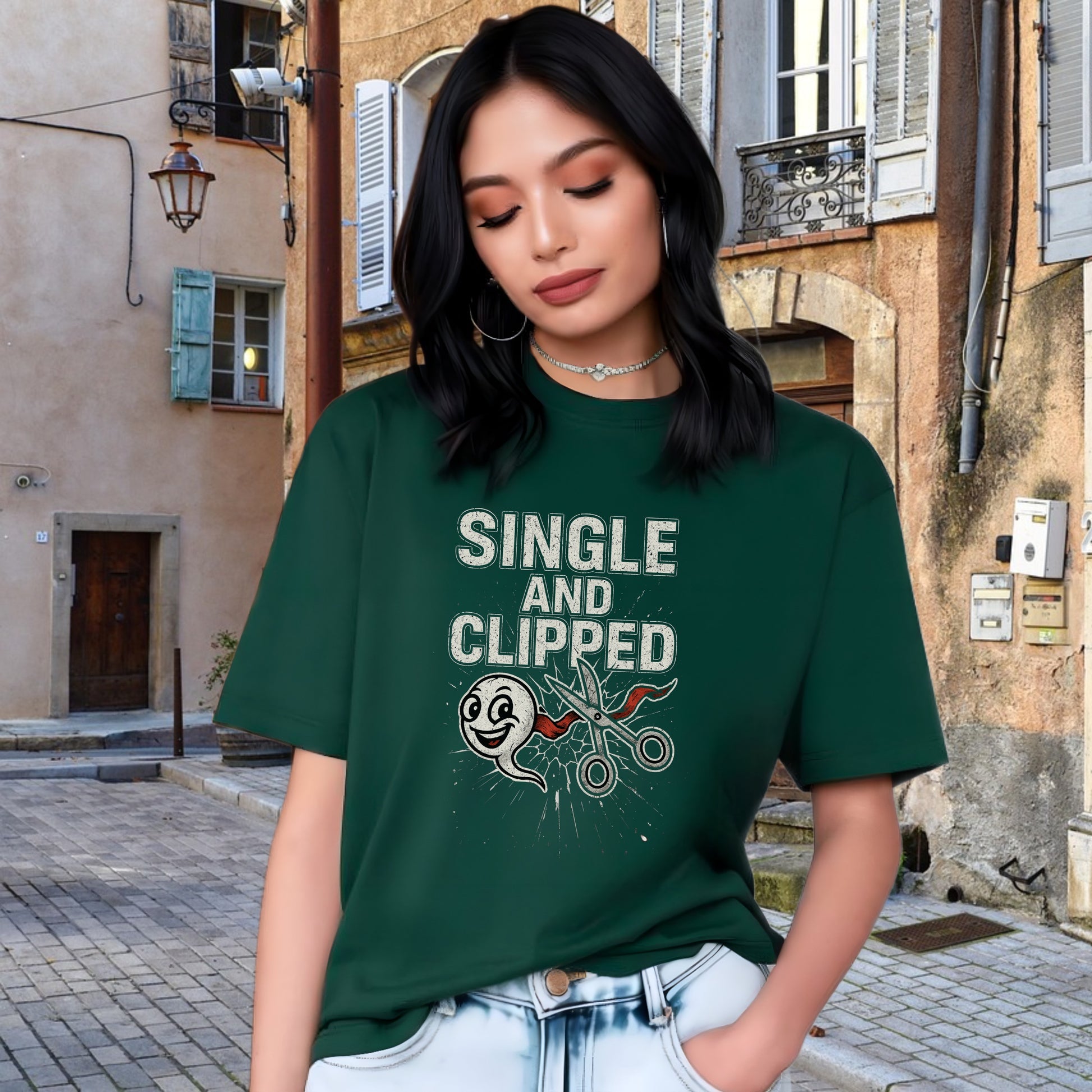 Single and Clipped Graphic Tee shirt product