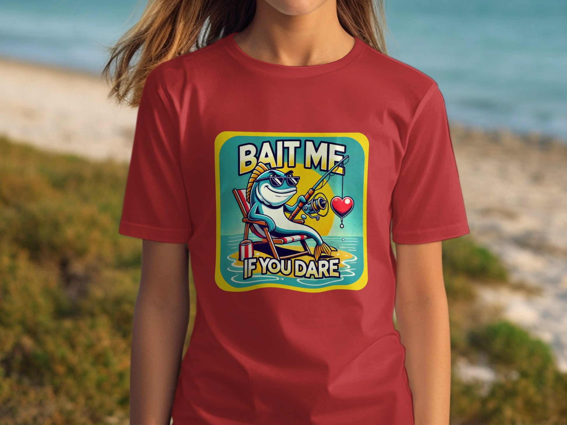 Bait Me If You Dare Funny Graphic Tee Shirt product