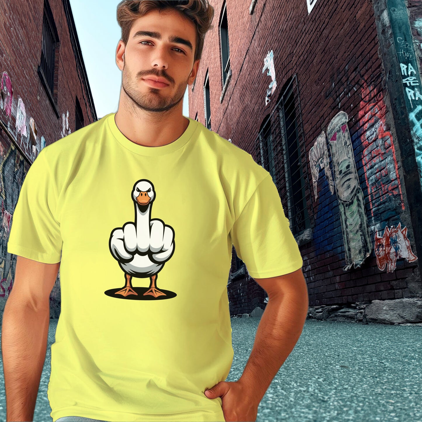 Bold Statement Duck Design Trendy T-Shirt Product