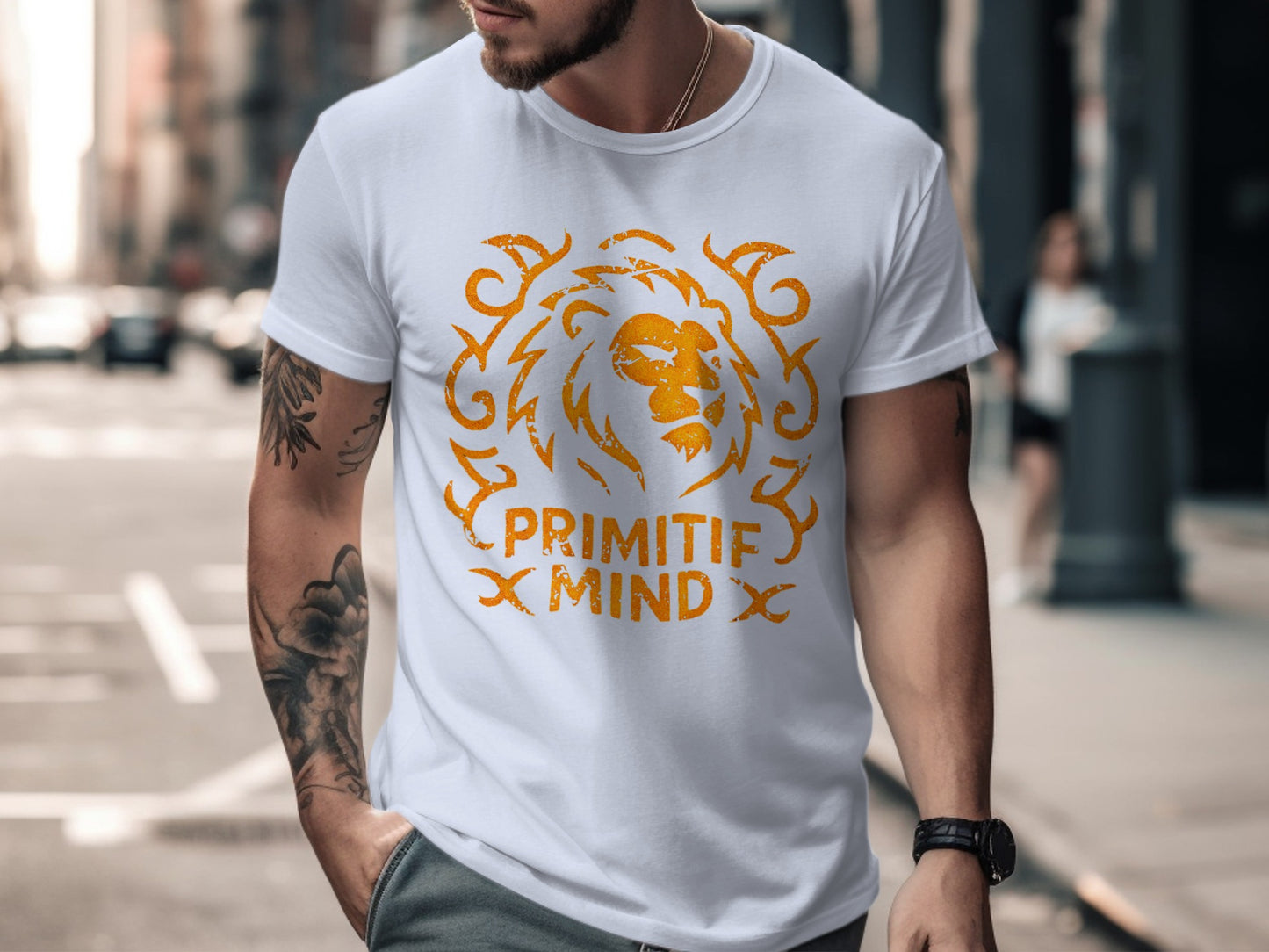 Primitif Mind Lion Design Graphic Tee shirt product
