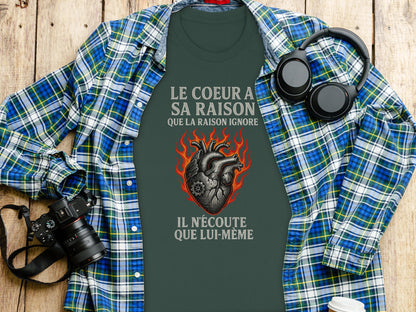 Unique French Quote Heart Design T-shirt