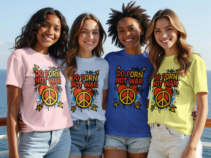 Do Porn Not War Peace Sign Graphic T-Shirt product type