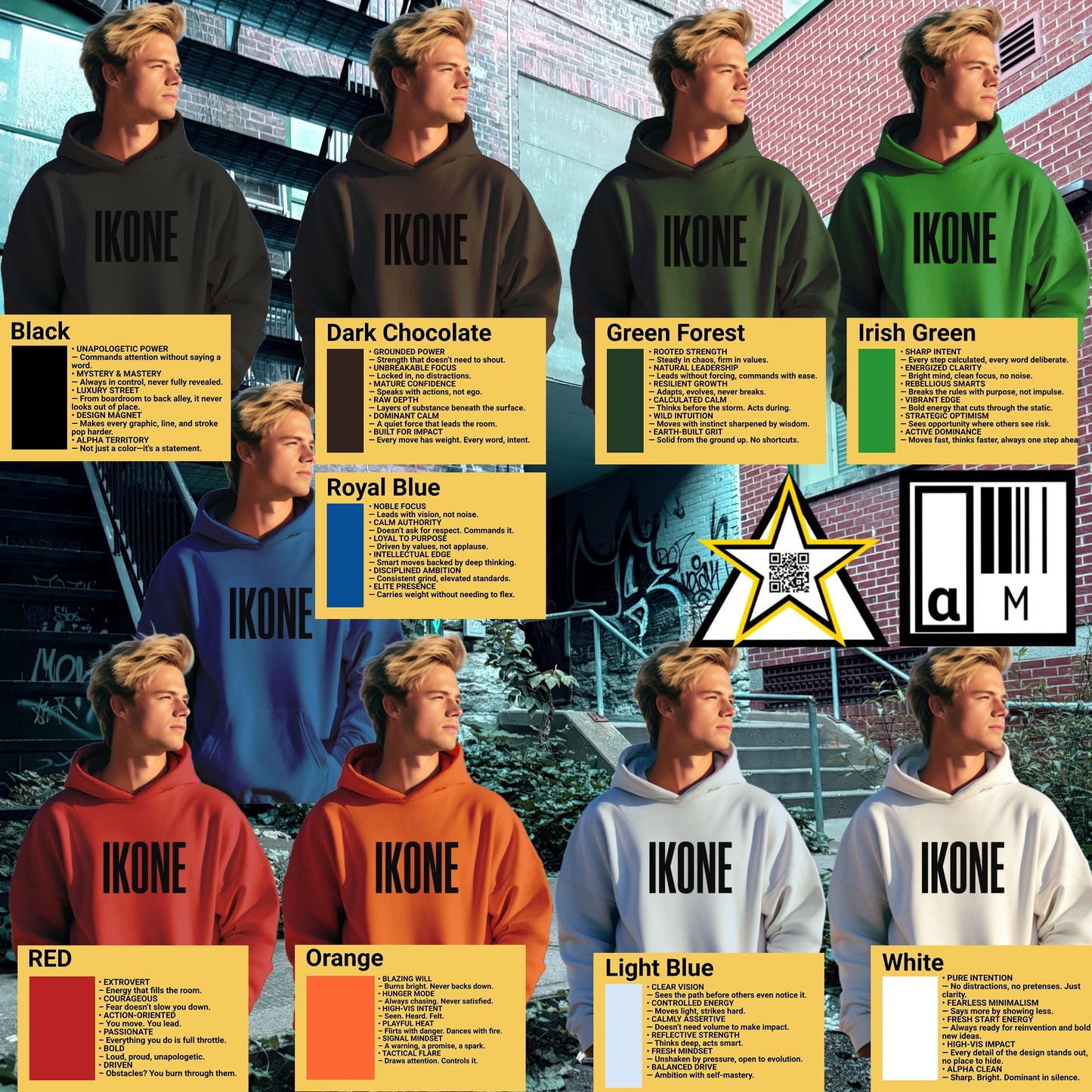 Stylish IKONE Branded Hoodies in Various Colors