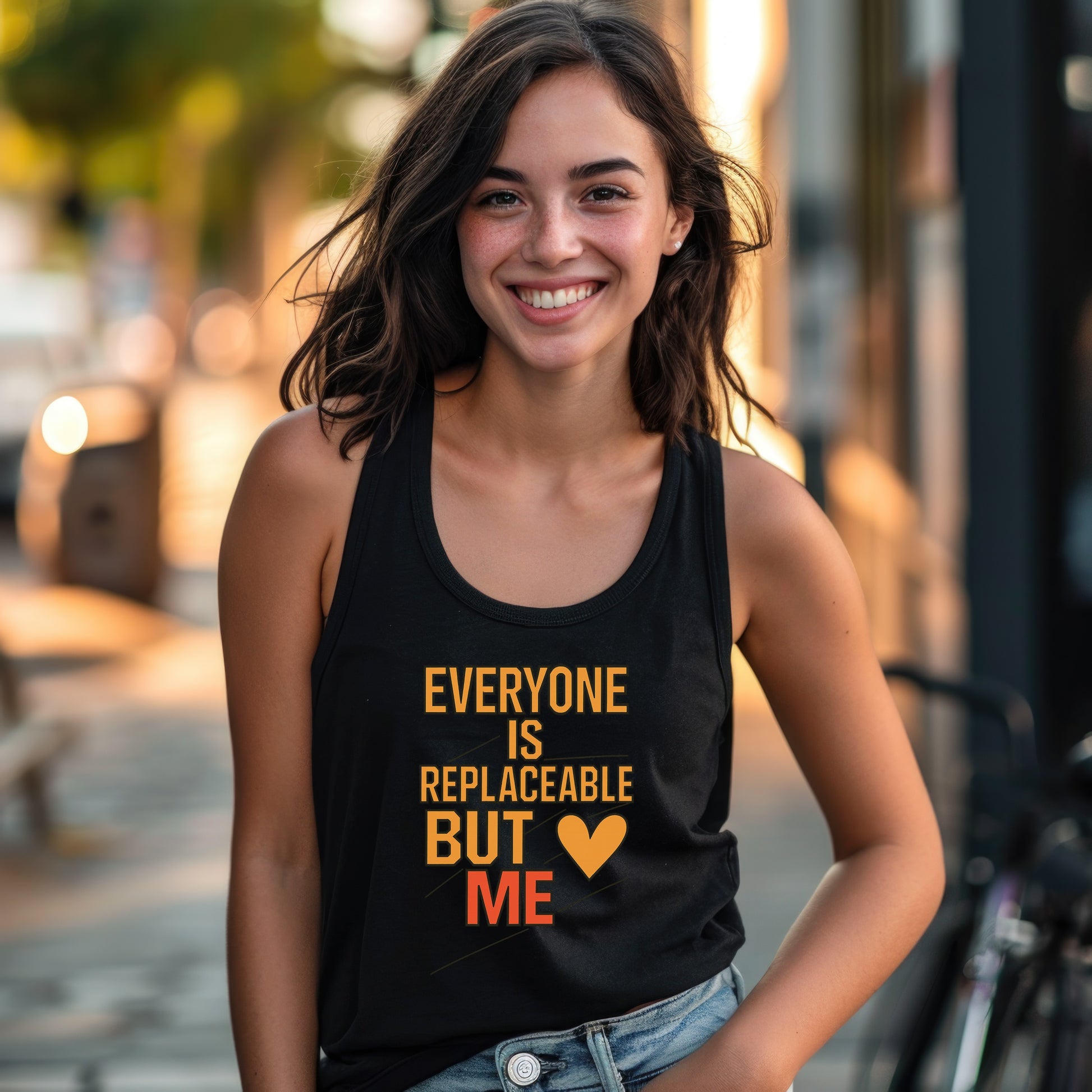 Everyone Is Replaceable But Me Heart Tank Top Product Type