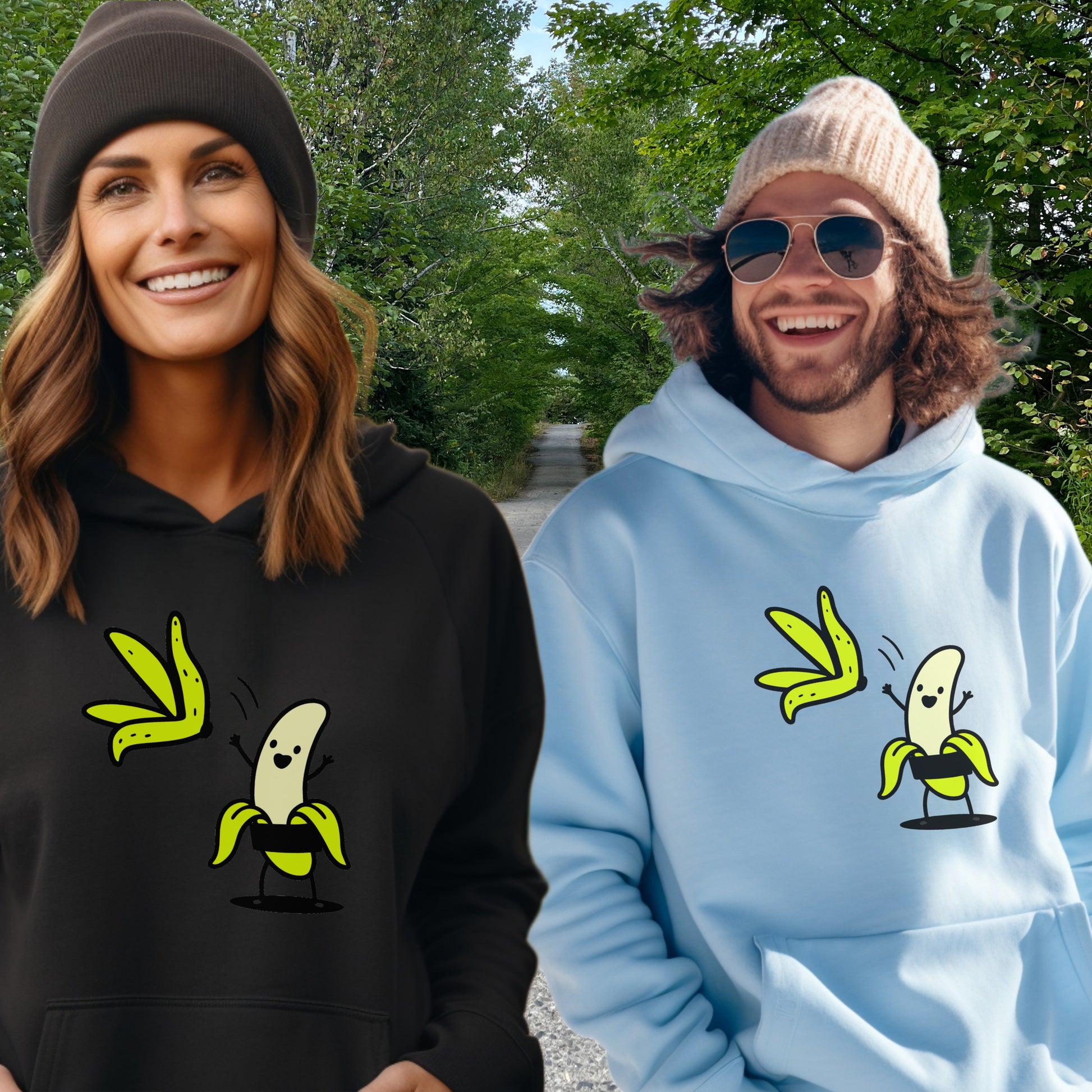 Funny Dancing Banana Design Hoodie