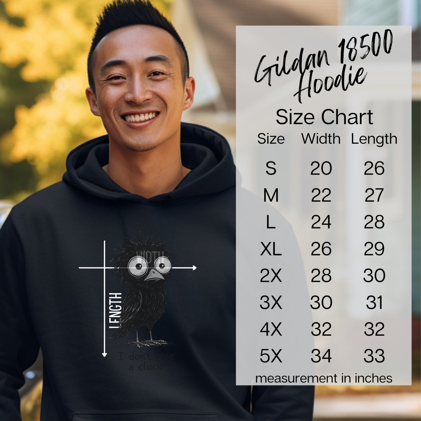 Funny Black Cartoon Character Hoodie Gildan 18500
