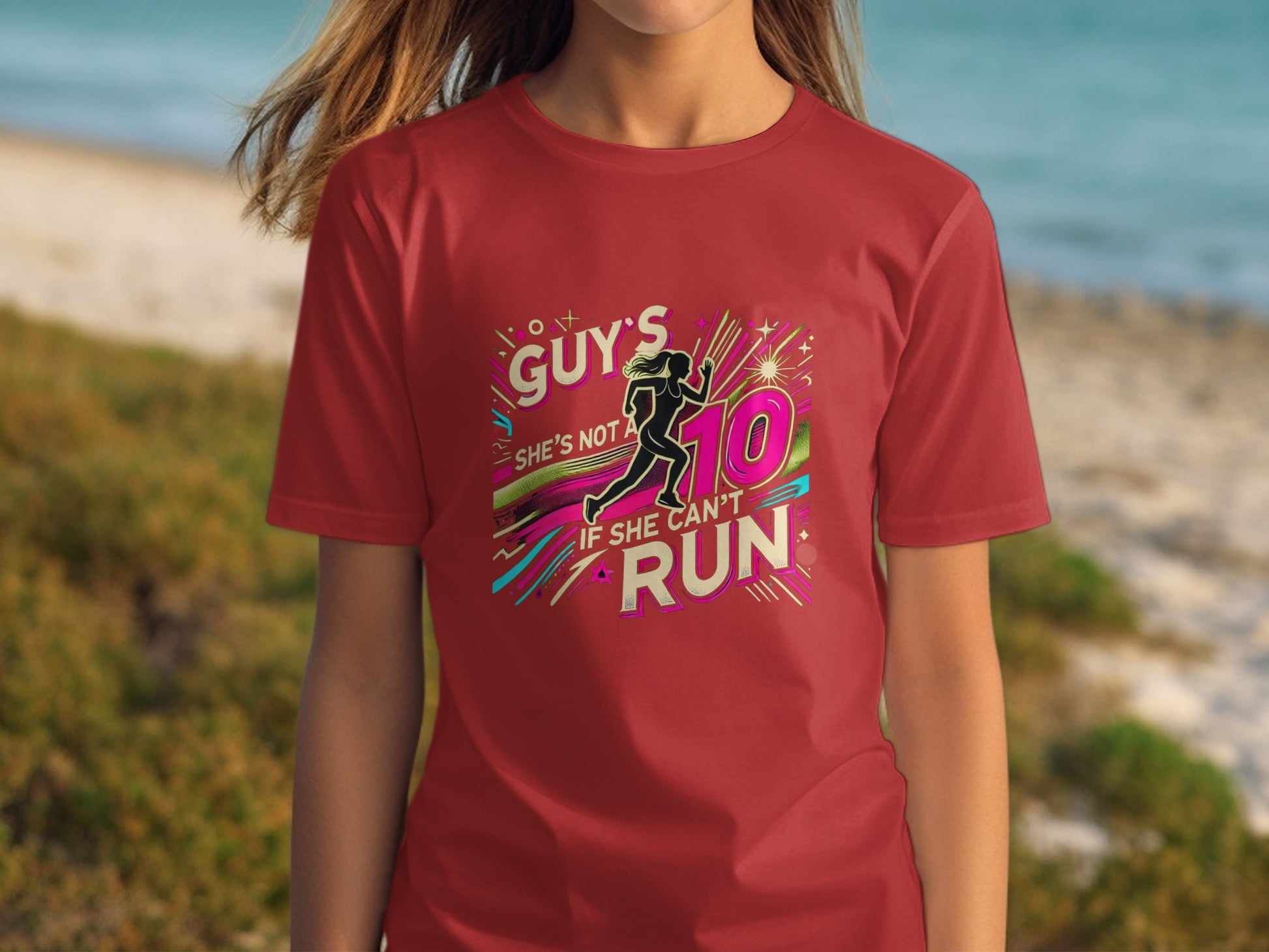 Guy's She's Not 10 If She Can't Run T-Shirt product
