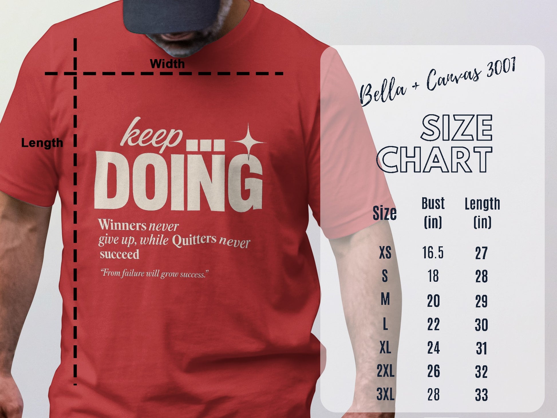 Motivational Enjoy Keep Doing Quote on Red Shirt