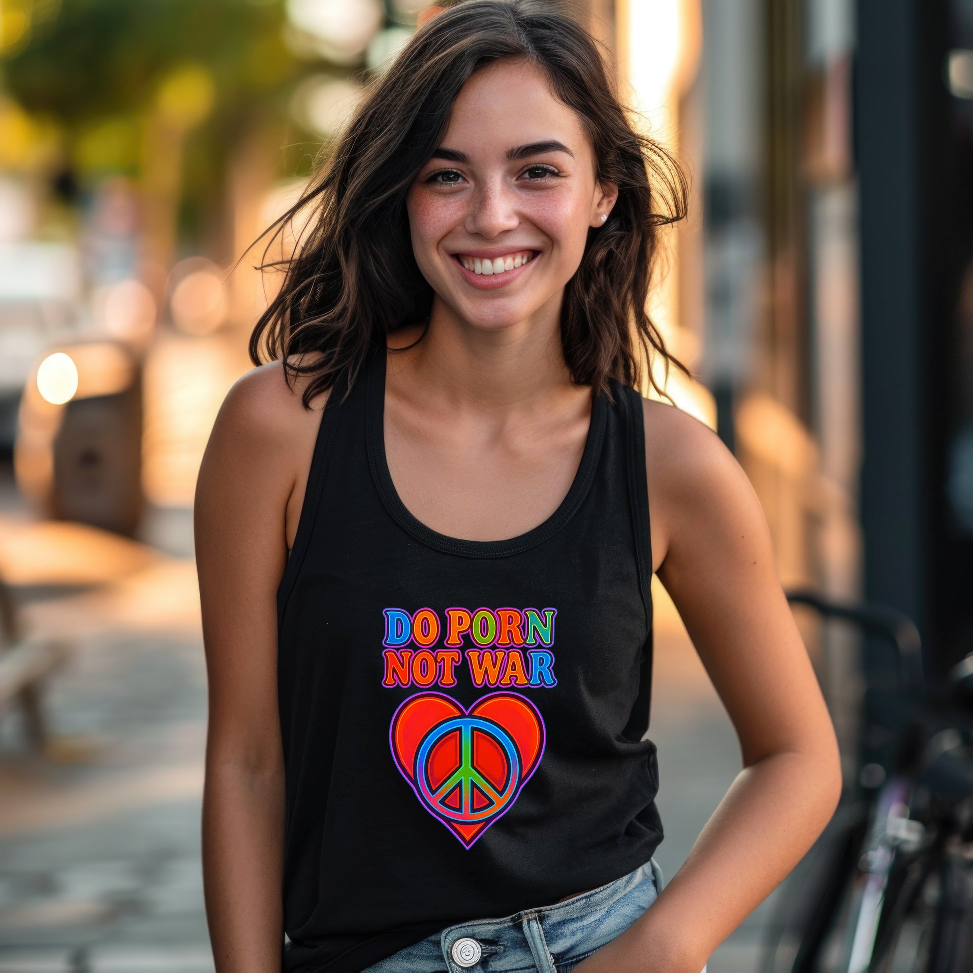 Do Porn Not War Peace Symbol Casual Tank Top product type