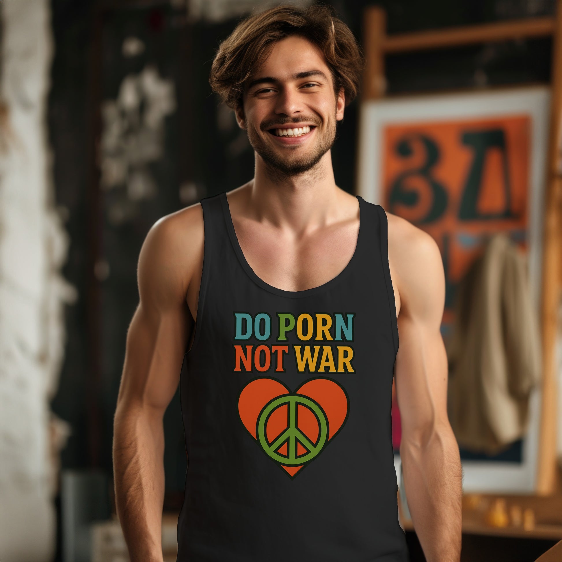 Do Porn Not War Peace Sign Design Tank Top product