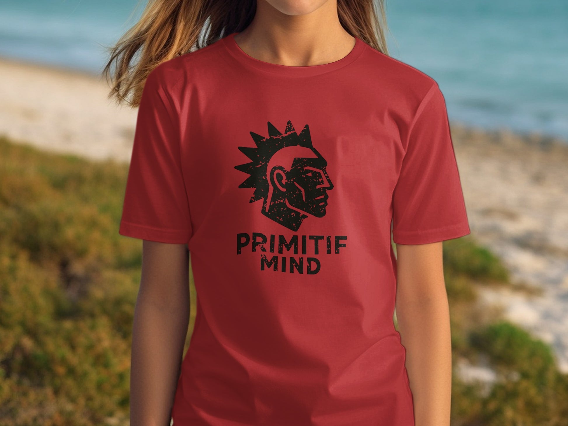 Primitif Mind Red T-shirt Unique Graphic Design product