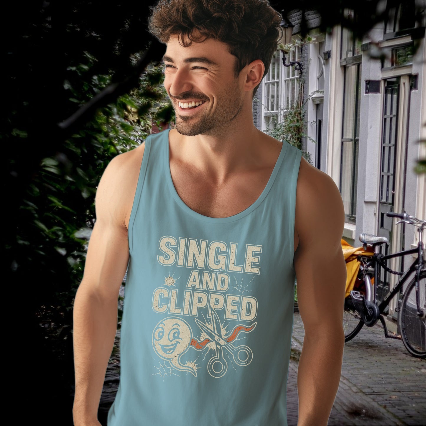 Single and Clipped Graphic Tank Top product