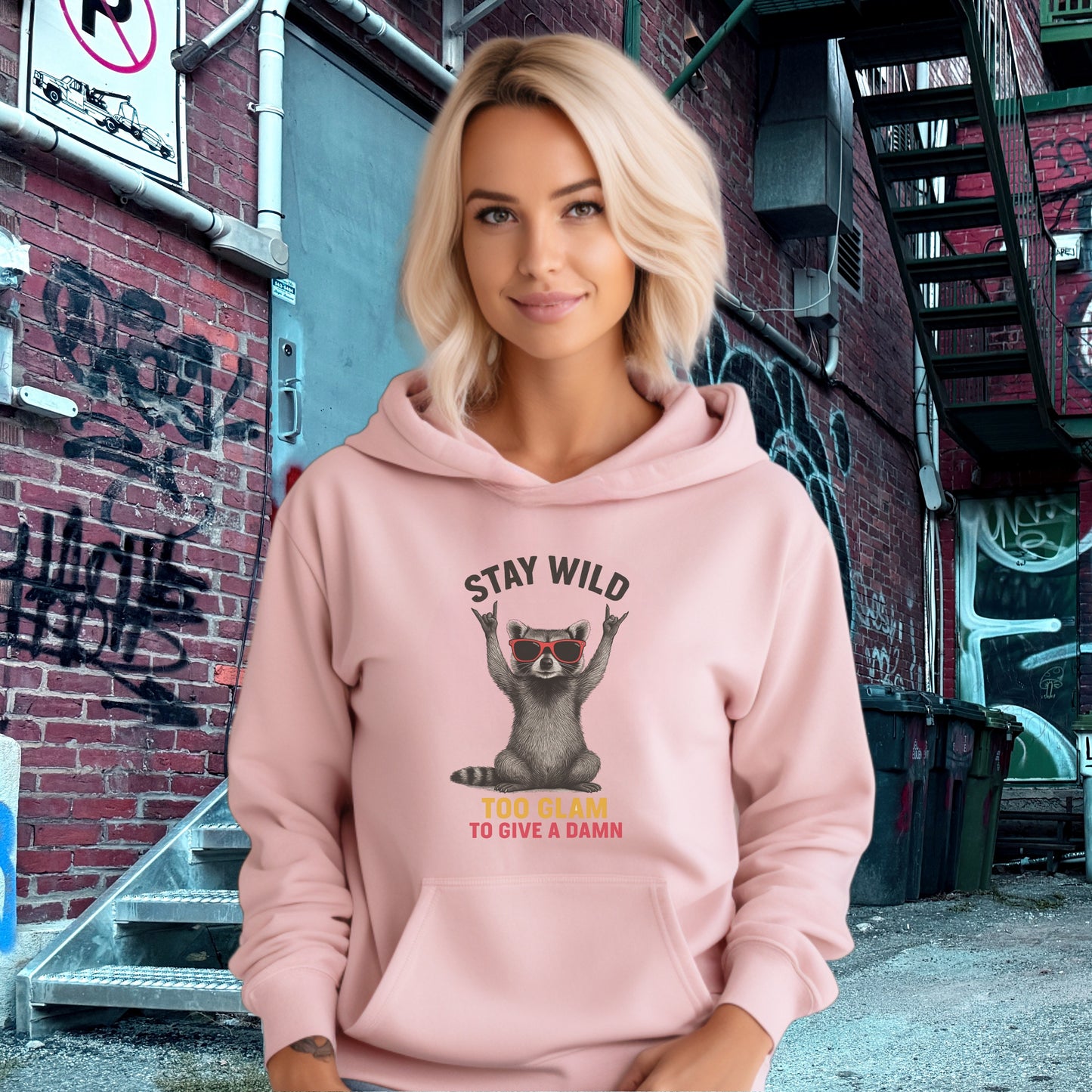Stay Wild Too Glam To Give A Damn Stylish Hoodie