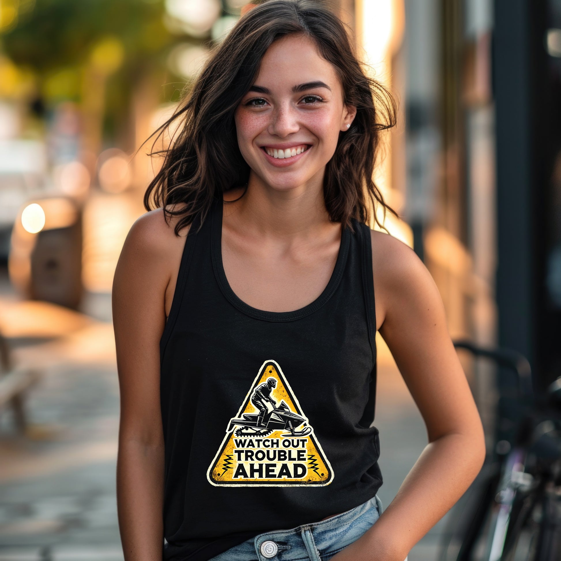 Watch Out Trouble Ahead Graphic Tank product