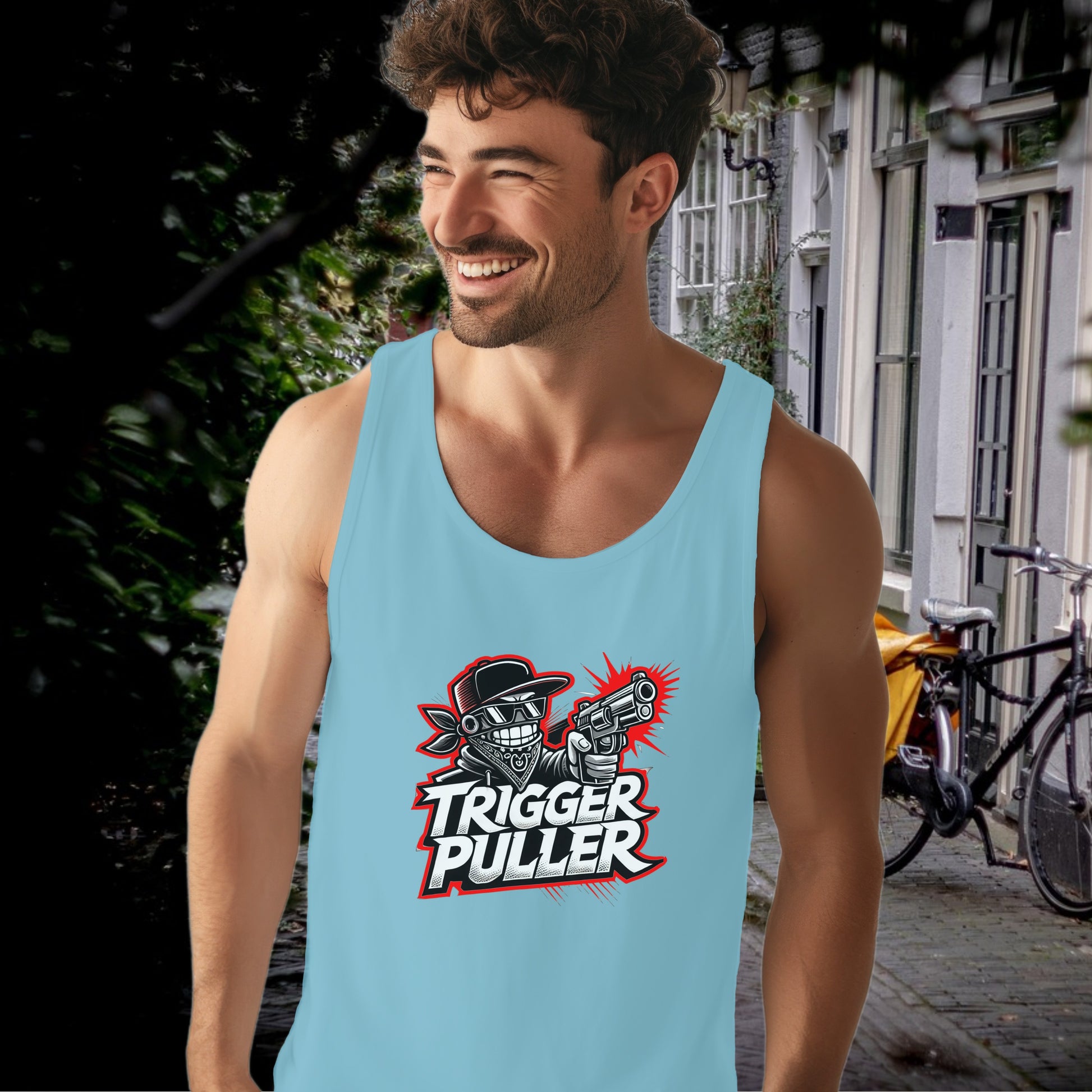 Trigger Puller Graphic Design Tank Top product type