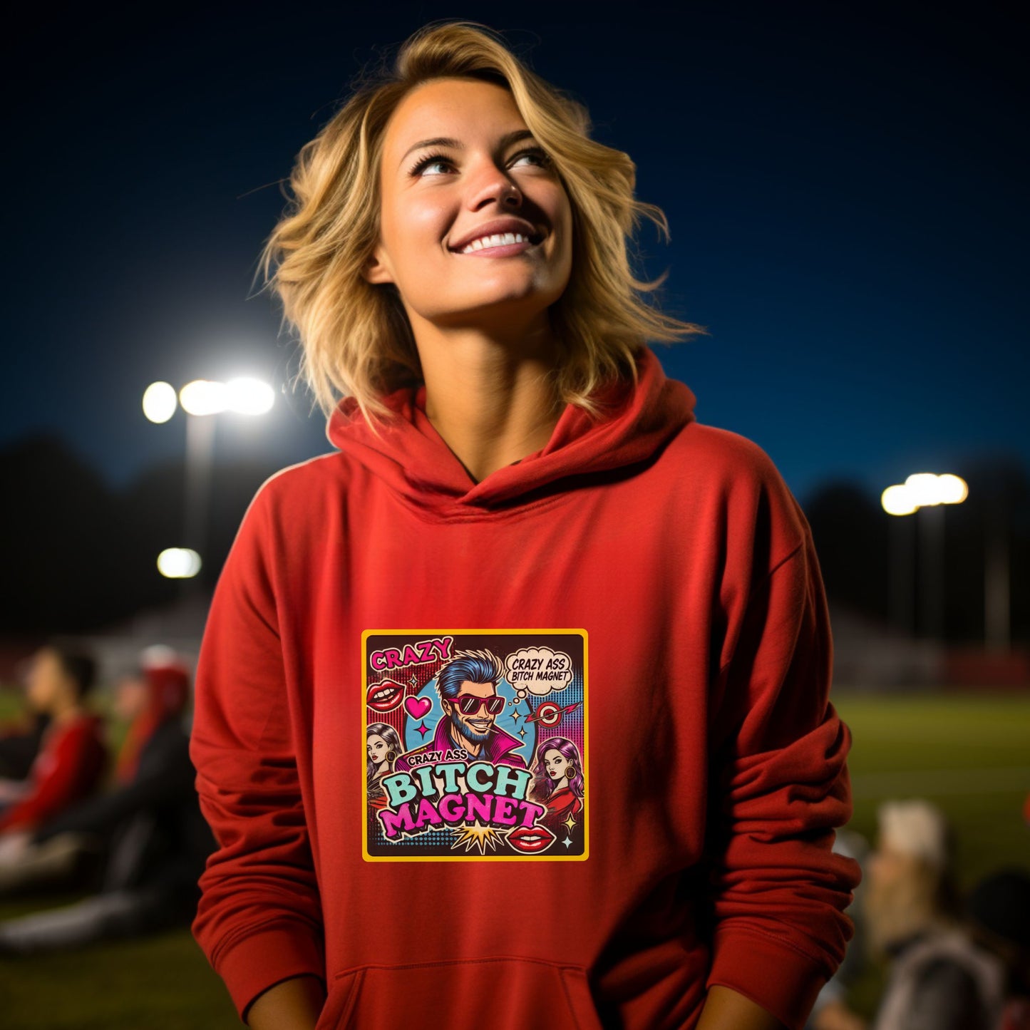 Crazy Bitch Magnet Women in Fun Comic Hoodie product type