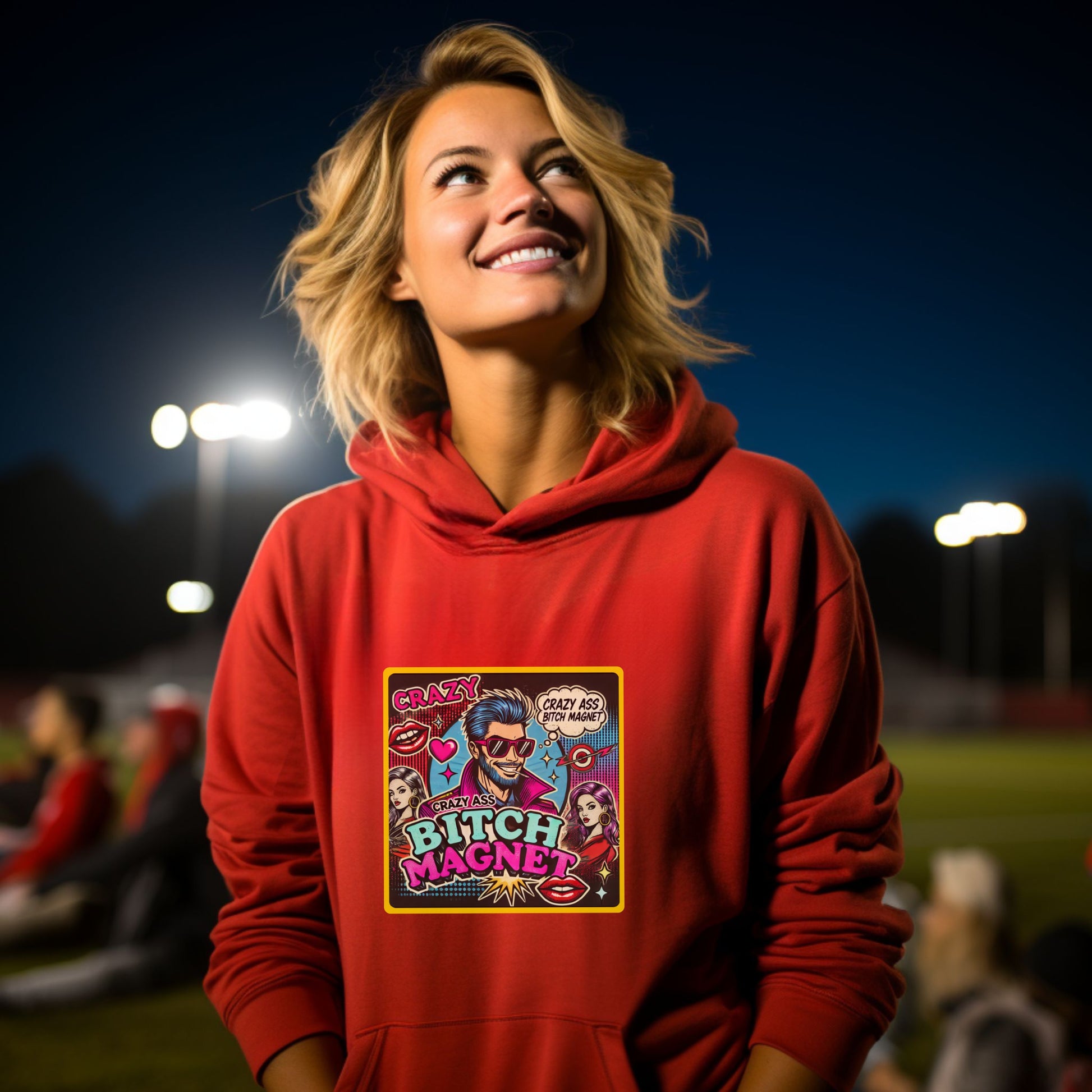 Crazy Bitch Magnet Women in Fun Comic Hoodie product type