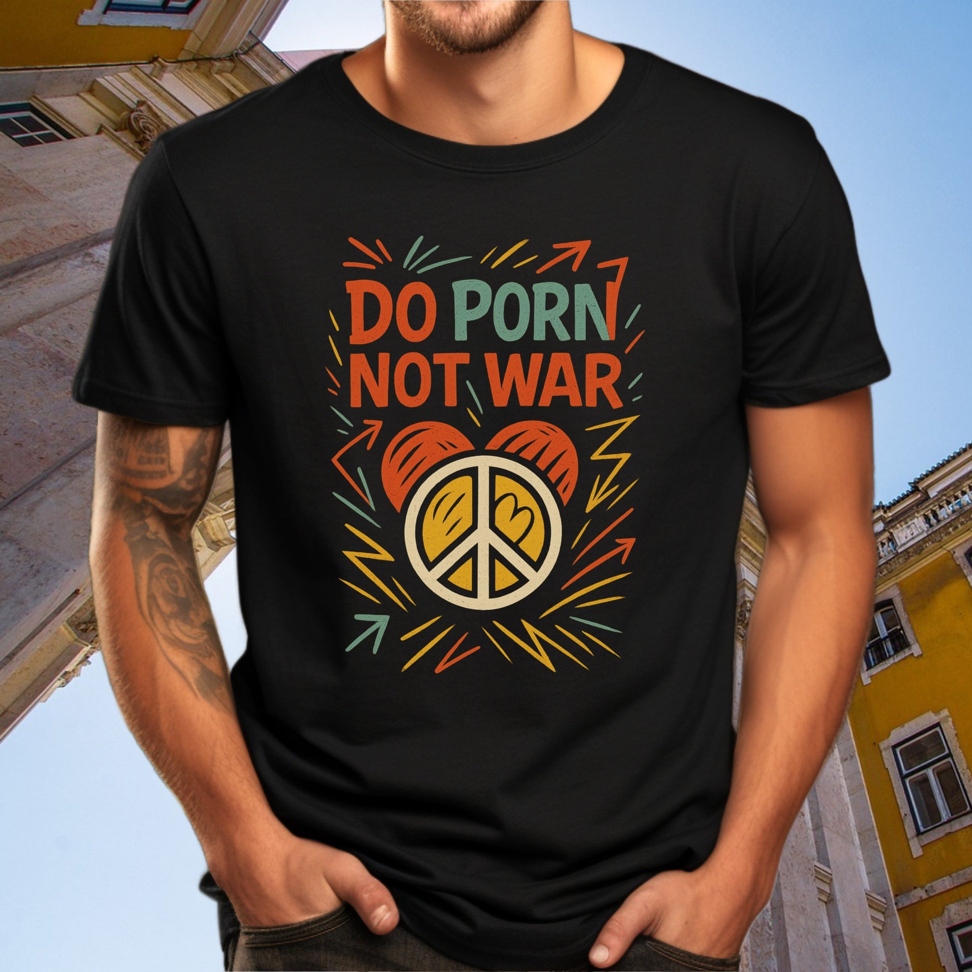 Do Porn Not War Black Casual Wear Graphic T-Shirt product type