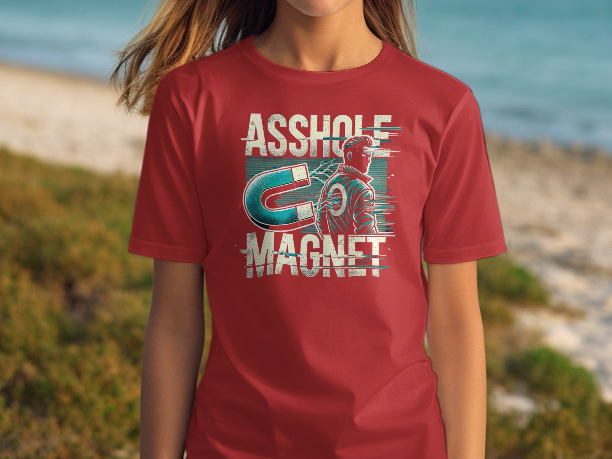 Fun Unique Asshole Magnet Graphic T-shirt product type