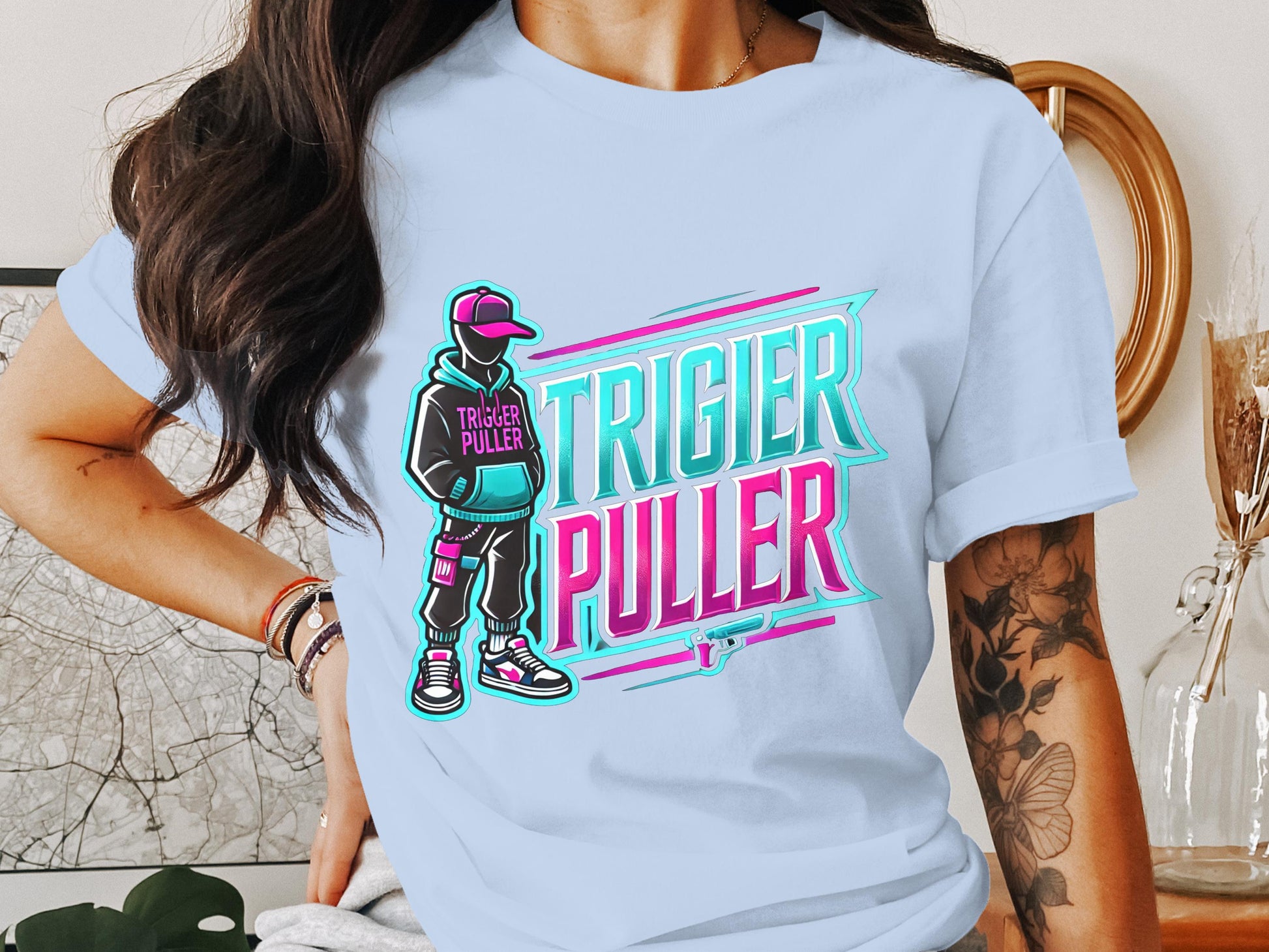 Cool Trigier Puller Graphic Tee Shirt Casual Wear product type