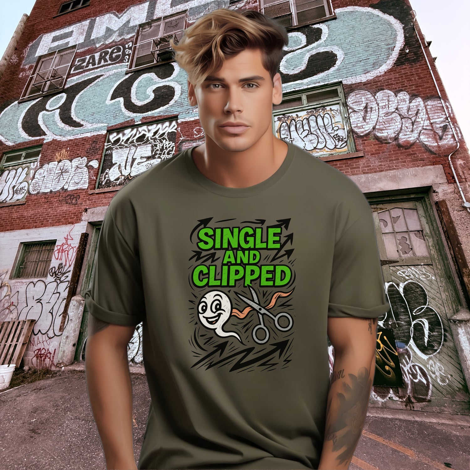 Single and Clipped Graphic T-Shirt product