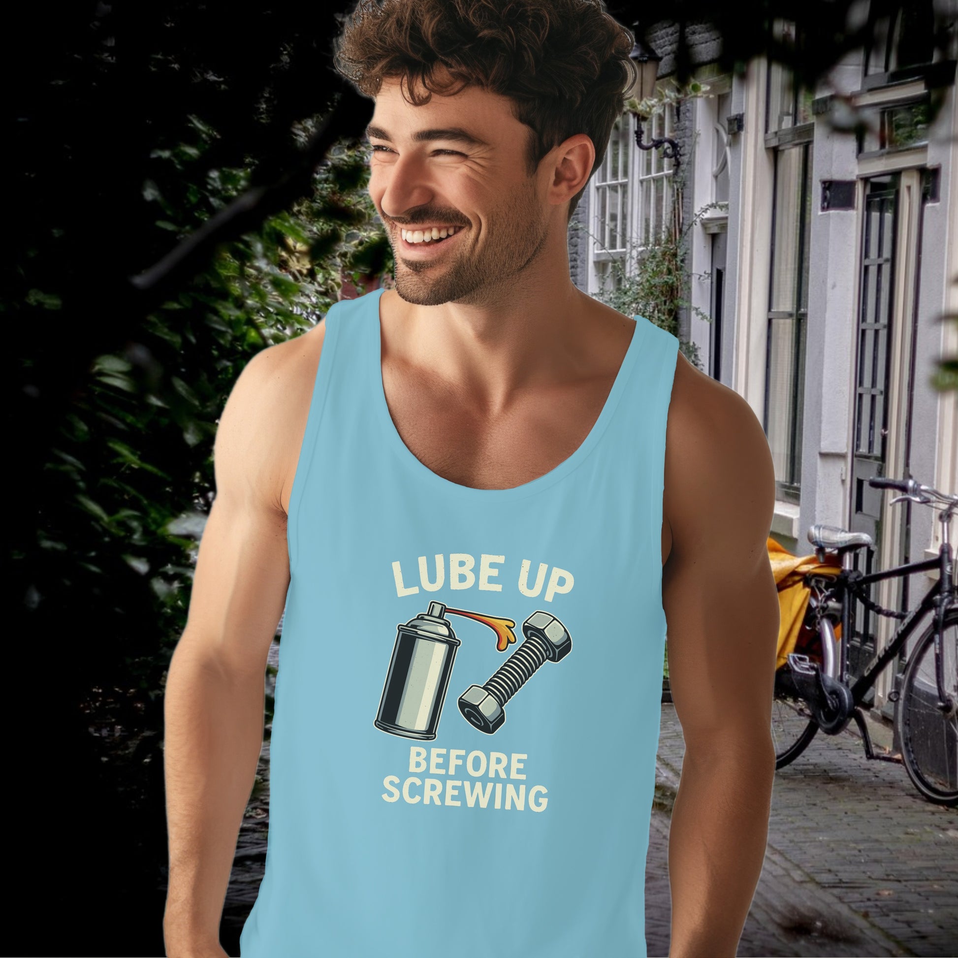 Lube Up Before Screwing Funny Graphic Tank product