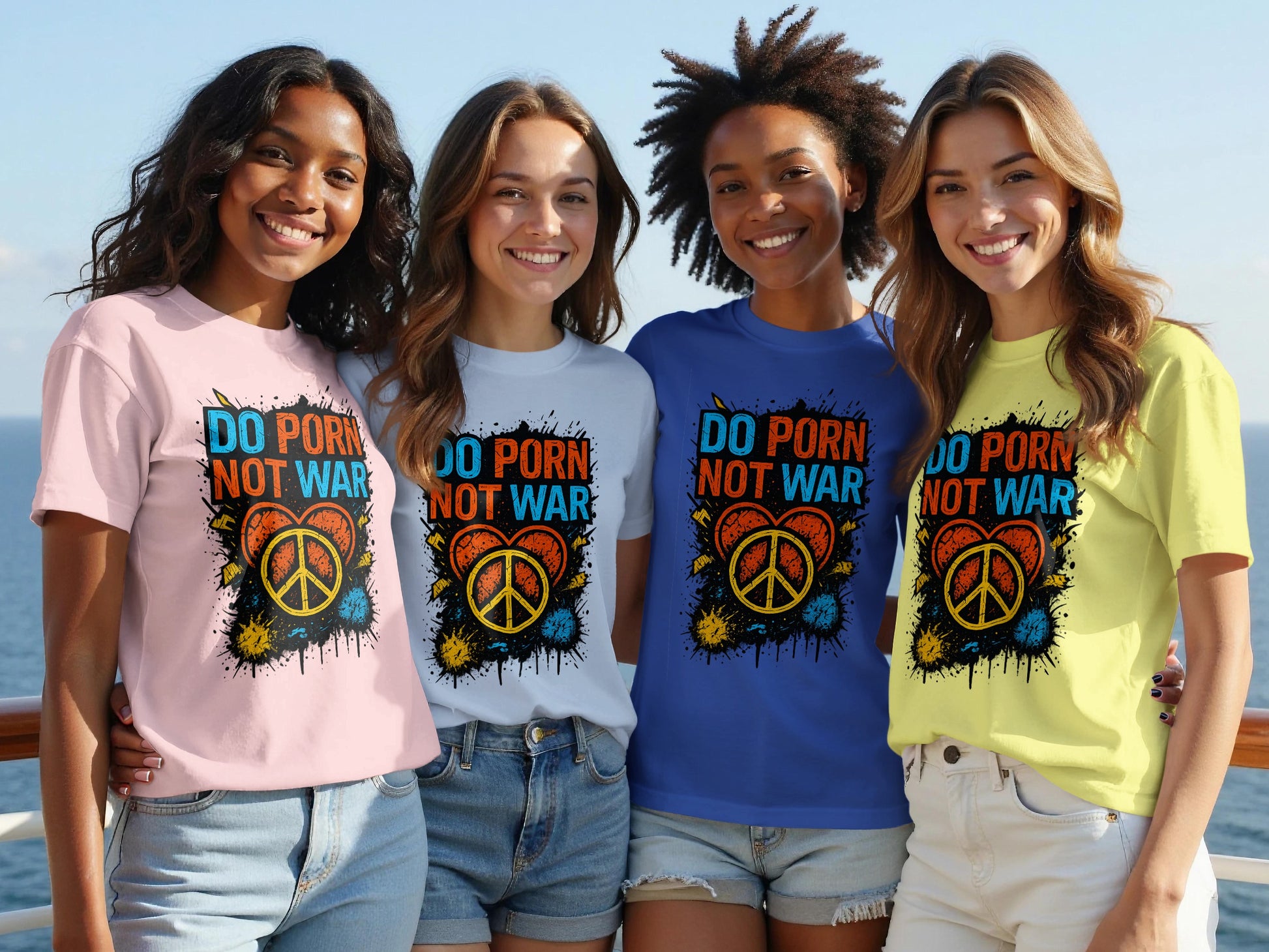 Do Porn Not War Peace Sign Graphic T-shirt product type