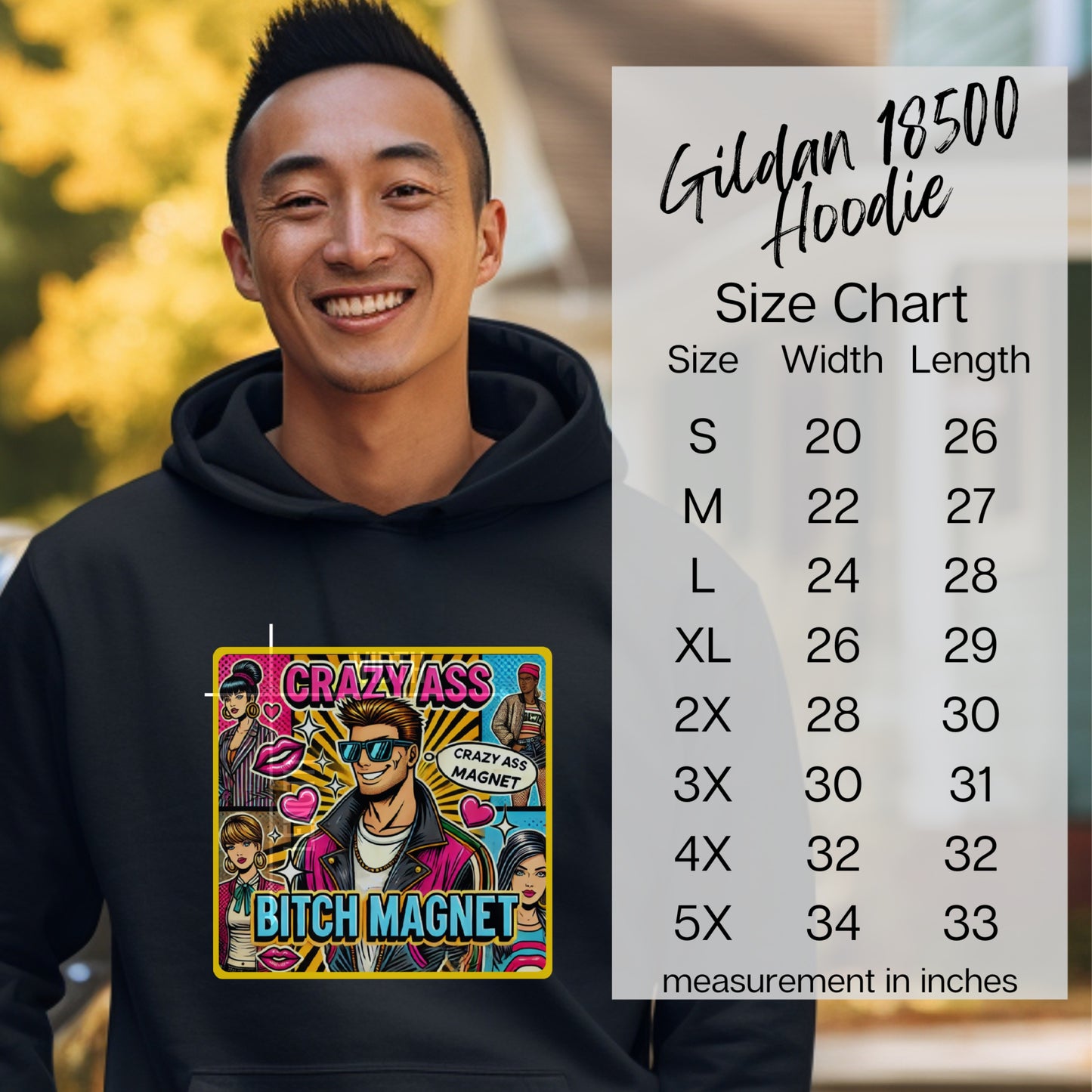 Crazy Ass Bitch Magnet Hoodie Funny Graphic Hoodie product