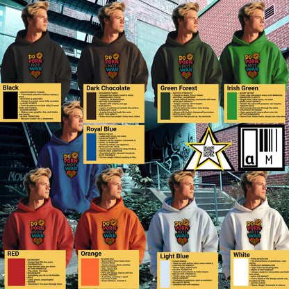 Stylish Do Porn Not War Multi-Color Hoodie product