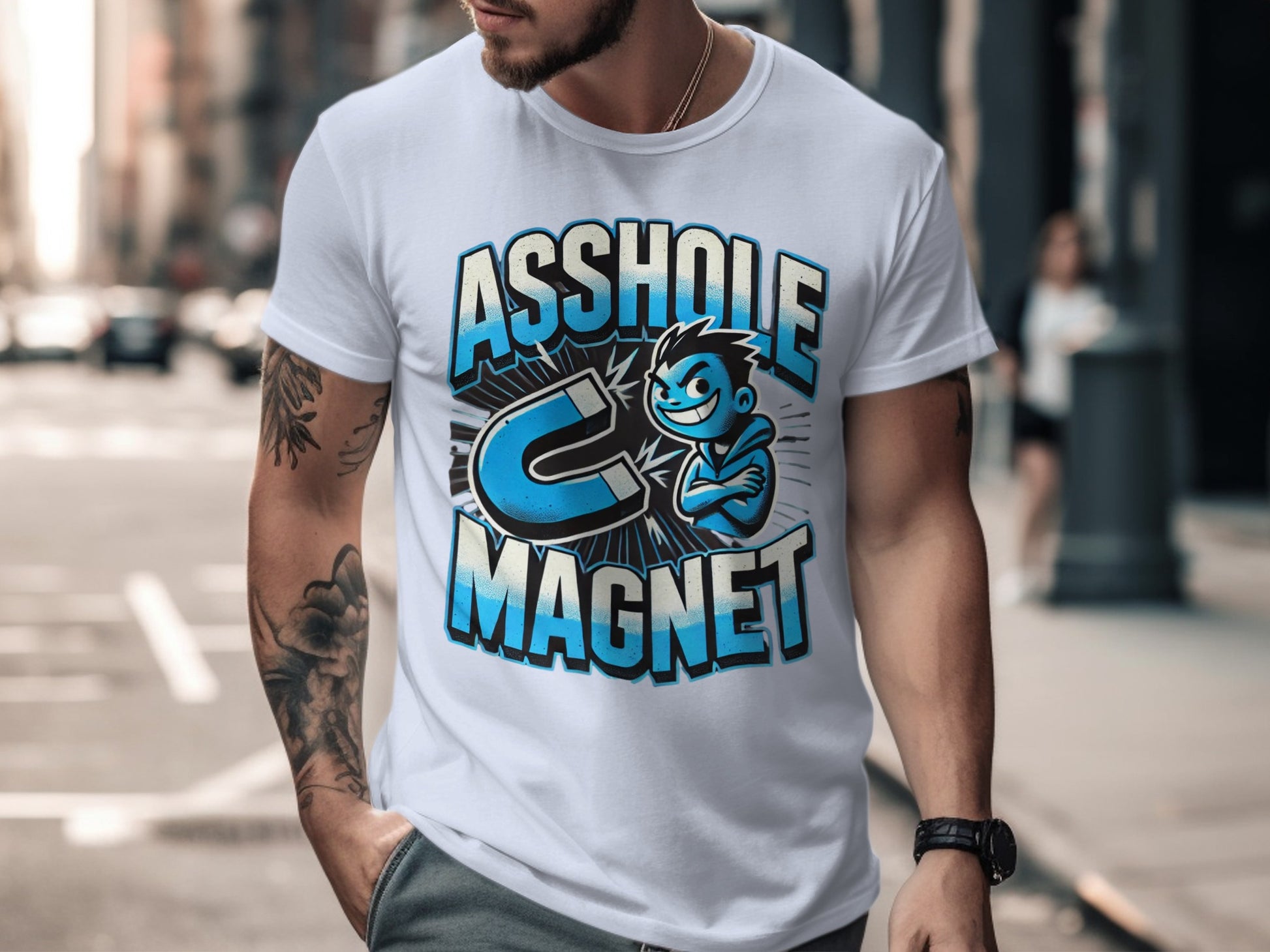 Asshole Magnet Funny Graphic Print T-Shirt product type